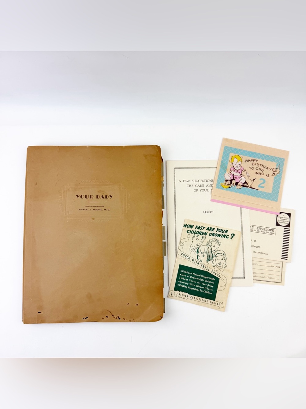 Vintage 1939 Binder Baby Girl Book Diet Charts Ephemera Pediatric Doctor CA